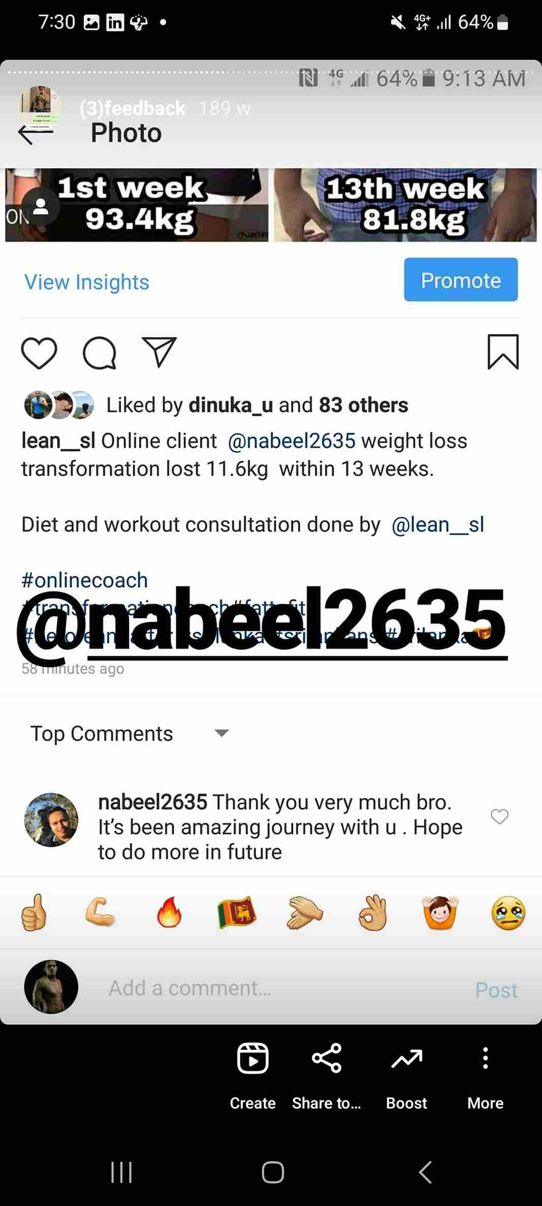 fitness celebrity, feedback, feedback facebook